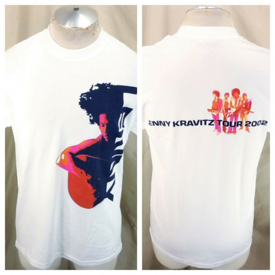 Vintage 2002 Lenny Kravitz Tour (Med) Retro Graphic Band Concert T-Shirt White