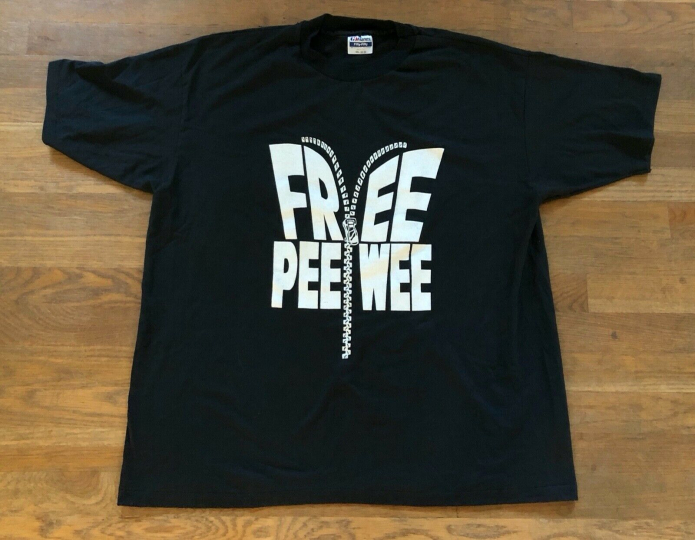 Vintage 90's Free Pee Wee Herman T Shirt Comedy Arrest - Size 2XL RARE!