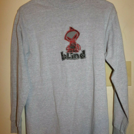 Vintage Blind Skateboards Small Long Sleeve Pullover Shirt Made in the USA.