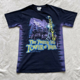 Vintage Disney Parks I Survived The Twilight Zone Tower of Terror Tie-Dye Tee S