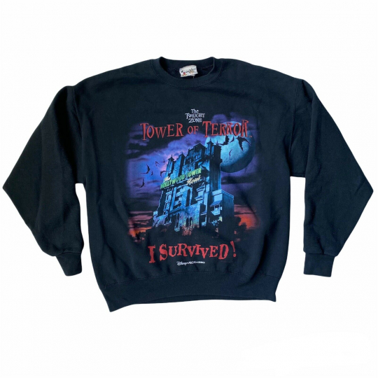 Vintage Disney Twilight Zone Tower Of Terror Sweatshirt Sz L Rare Promo 90s