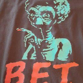 Vintage E.T. T-SHIRT  B.E.T Size Medium ET BET Funny Tee Afro Black Humor Cotton