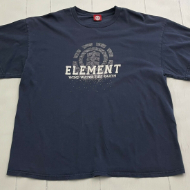 Vintage Element Skateboard T Shirt Size XL Blue Streetwear Skateboarding 90s