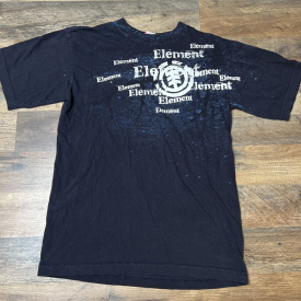 Vintage Element Skateboards Multi Logo T Shirt Men’s Size Small Black Faded