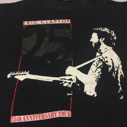 Vintage Eric Clapton 1988 Concert T-shirt 25th Anniversary Tour Guitar Rock Band