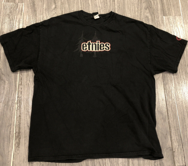 Vintage Etnies Skateboard T-Shirt Size Men’s XL Black Made In USA