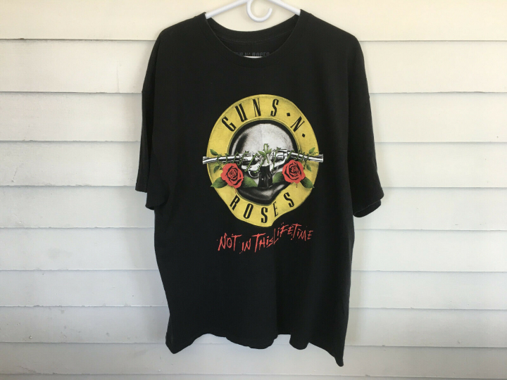 Vintage GUNS N' ROSES NOT IN THIS LIFETIME Original T Shirt Double Sided XXL