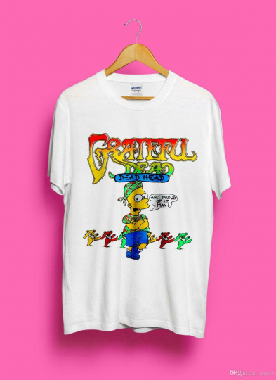 Vintage Grateful Dead 1990 Bart Simpson Deadhead Psychedelic Shirt Reprint S-6XL