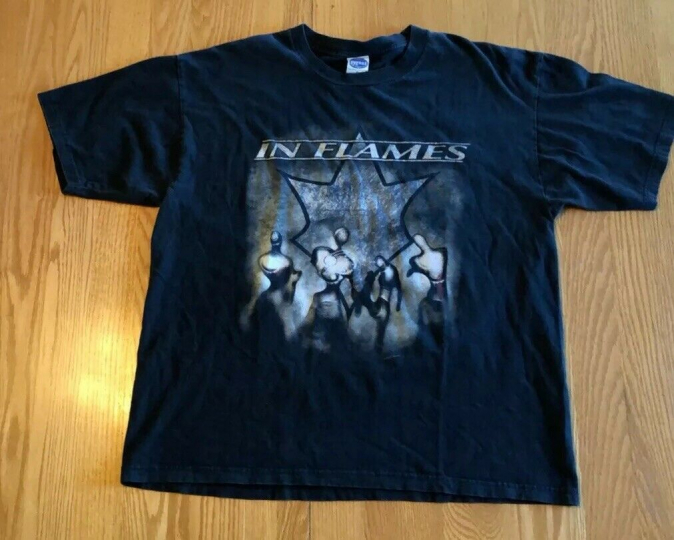 Vintage In Flames Heavy Metal Rock Band 2002 Tour Shirt XL