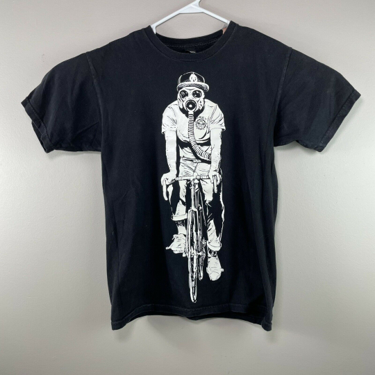 Vintage Obey Premium GAS MASK Biker BICYCLE T-Shirt size M