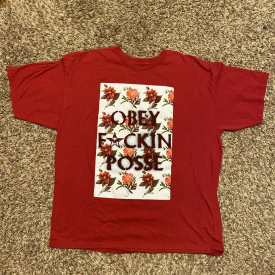 Vintage Obey Red Posse T Shirt Size XL