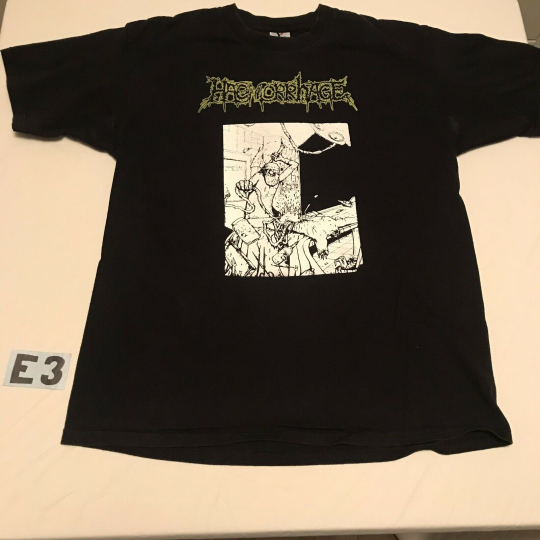 Vintage Rare Haemorrhage Mens Large T-shirt Metal Band Two Sided