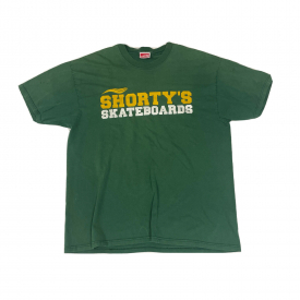 Vintage Shorty’s Skateboards Men’s T-Shirt Size XL Green Short Sleeve 90’s