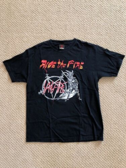 Vintage Spitfire X Slayer Show No Mercy Skateboard Wheels T-Shirt Size Large