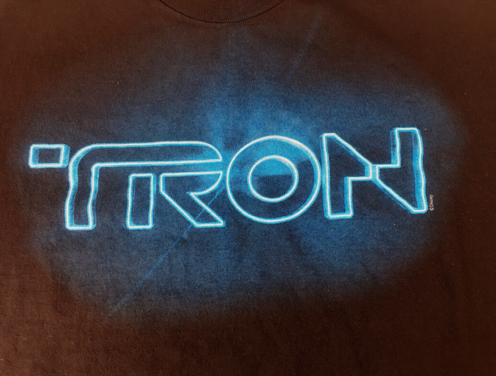 Vintage TRON Movie Promo T-shirt Men’s XL Black Disney Glow in the dark Graphic