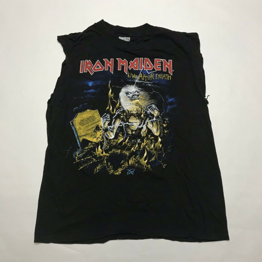 Vtg 80s Iron Maiden Live After Death T Shirt Large 1985 Rock Concert L