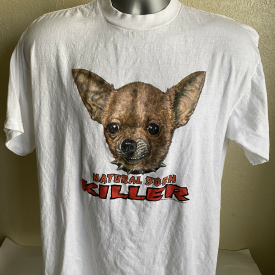 Vtg 90s Chihuahua T Shirt Natural Born Killers Parody Movie Taco Bell Fits Men L