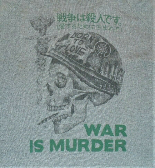 WAR IS MURDER - Heavy Duty Long Sleeve T Shirt Cotton Crew Neck  Size XL