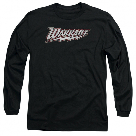 WARRANT WARRANT LOGO Licensed Adult Men's Long Sleeve Band Tee Shirt SM-3XL