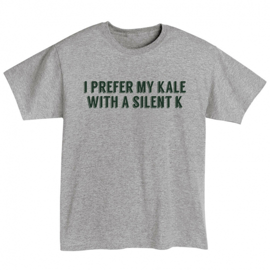 WHAT ON EARTH Unisex Adult I Prefer My Kale with a Silent K - Ale Beer - T-Shirt