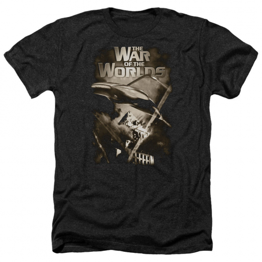War of the Worlds Classic Movie DEATH RAYS Adult Heather T-Shirt All Sizes