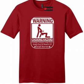 Warning Choking Hazard Funny Mens Soft T Shirt Adult Rude Humor Mean Sex Tee Z2