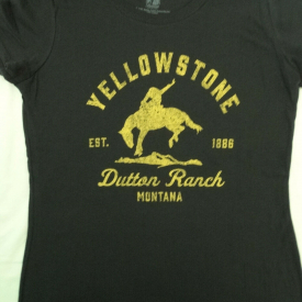 Yellowstone TV Show Dutton Ranch Montana Licensed Womens Black T-Shirt