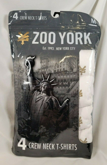 Zoo York 4 Crew Neck T-Shirts M White Pre-Shrunk Durable Cotton Blend Long Lngth