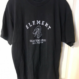 black vintage 90s Element skateboarding Tshirt mens regular