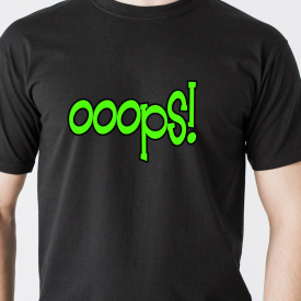 ooops! text internet humer brb lol mistake computer humor retro Funny T-Shirt